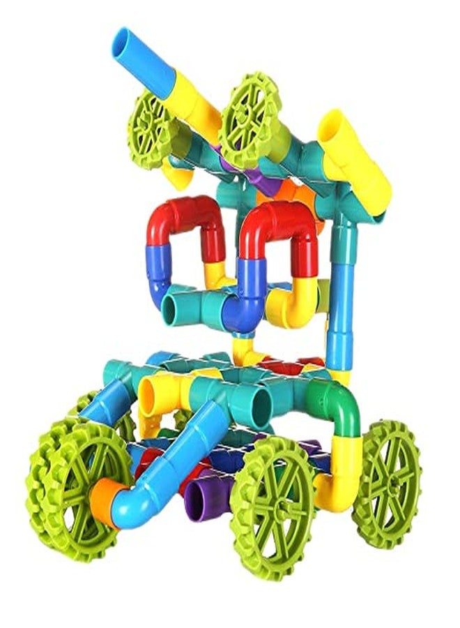 PULSBERY Plastic Building Blocks Toy with Wheels for Kids,Block Toys for 3-8 Years Old Kids Boys & Girls,Multi Color (Pipe Puzzle Building Block,Kids Puzzle Game) - Image 5